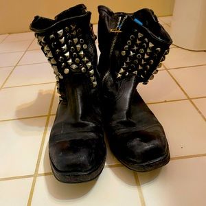 Black A.S.98 Studded Boots